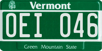 VT license plate OEI046