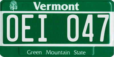 VT license plate OEI047
