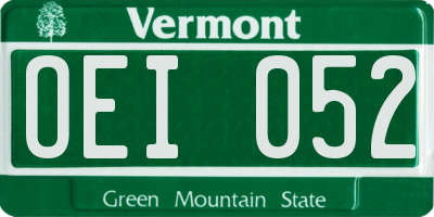 VT license plate OEI052