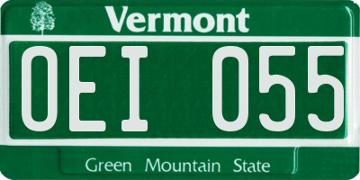 VT license plate OEI055
