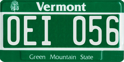 VT license plate OEI056