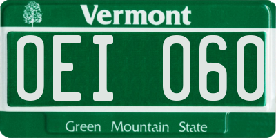 VT license plate OEI060
