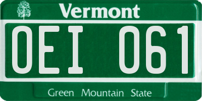 VT license plate OEI061
