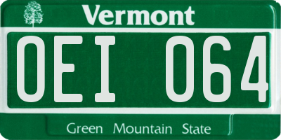 VT license plate OEI064