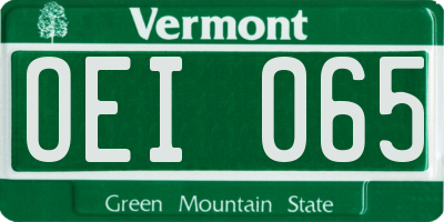 VT license plate OEI065
