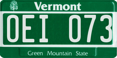 VT license plate OEI073