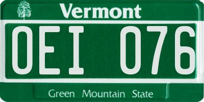 VT license plate OEI076