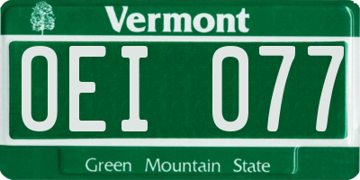 VT license plate OEI077