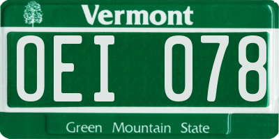 VT license plate OEI078