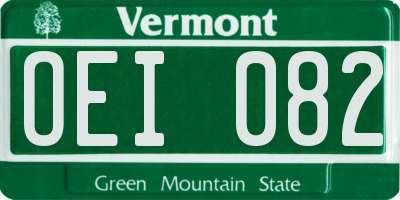 VT license plate OEI082