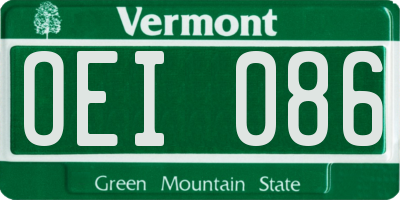 VT license plate OEI086
