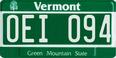 VT license plate OEI094