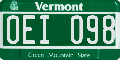 VT license plate OEI098