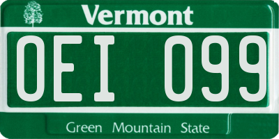 VT license plate OEI099