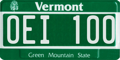VT license plate OEI100