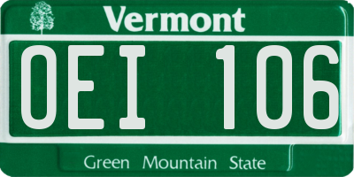 VT license plate OEI106