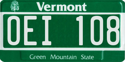 VT license plate OEI108