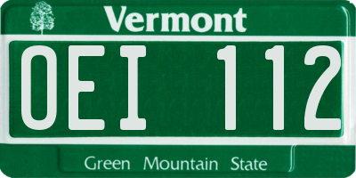 VT license plate OEI112