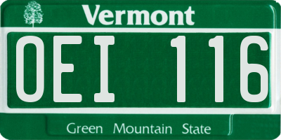 VT license plate OEI116