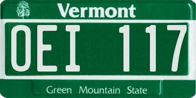 VT license plate OEI117