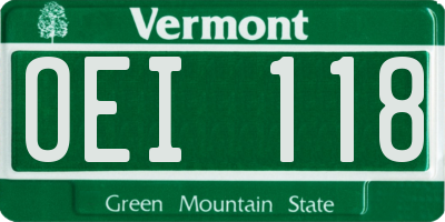 VT license plate OEI118