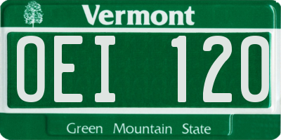 VT license plate OEI120