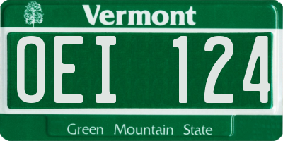 VT license plate OEI124