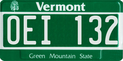 VT license plate OEI132