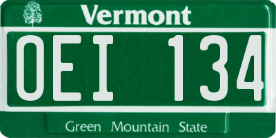 VT license plate OEI134