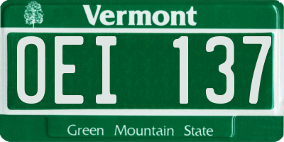 VT license plate OEI137