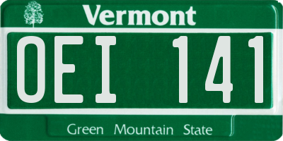 VT license plate OEI141