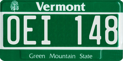 VT license plate OEI148