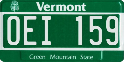 VT license plate OEI159