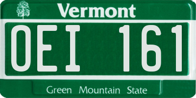 VT license plate OEI161