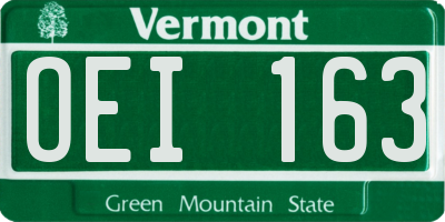 VT license plate OEI163