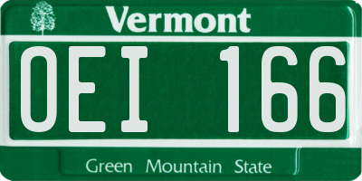 VT license plate OEI166
