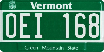 VT license plate OEI168