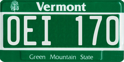VT license plate OEI170