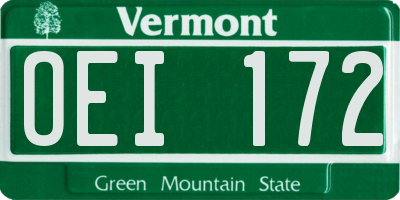 VT license plate OEI172