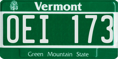 VT license plate OEI173