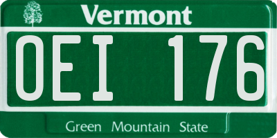 VT license plate OEI176