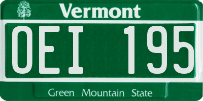 VT license plate OEI195