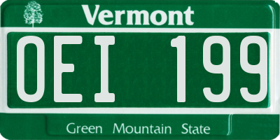 VT license plate OEI199