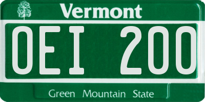 VT license plate OEI200