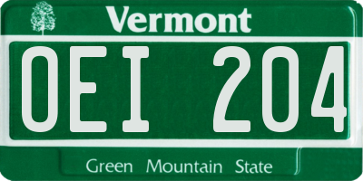 VT license plate OEI204