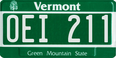 VT license plate OEI211