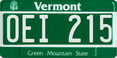 VT license plate OEI215