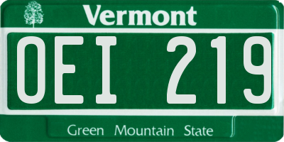 VT license plate OEI219