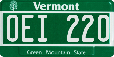 VT license plate OEI220
