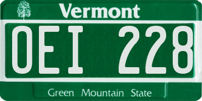 VT license plate OEI228